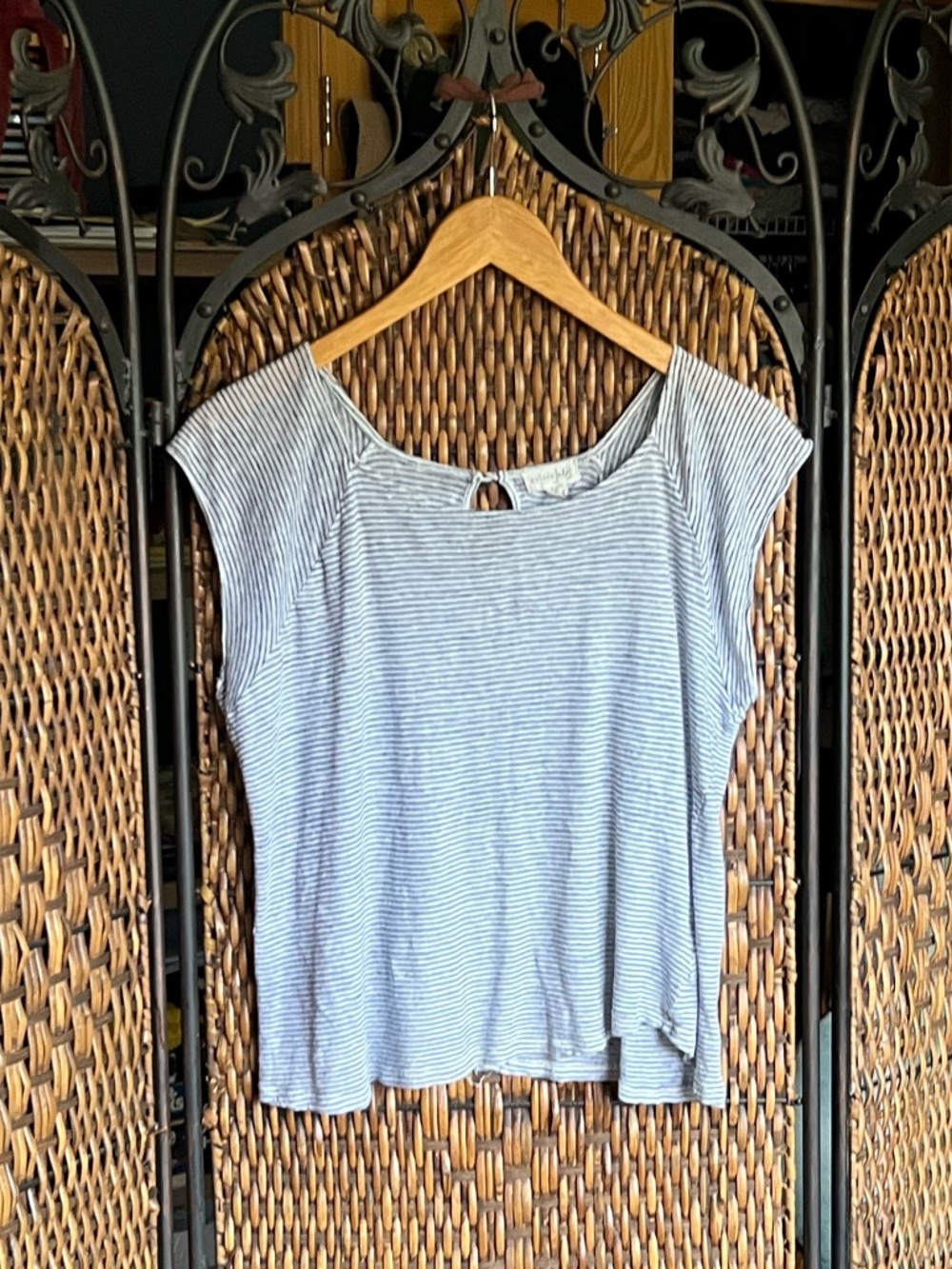 S Maison Jules Linen Striped Blouse